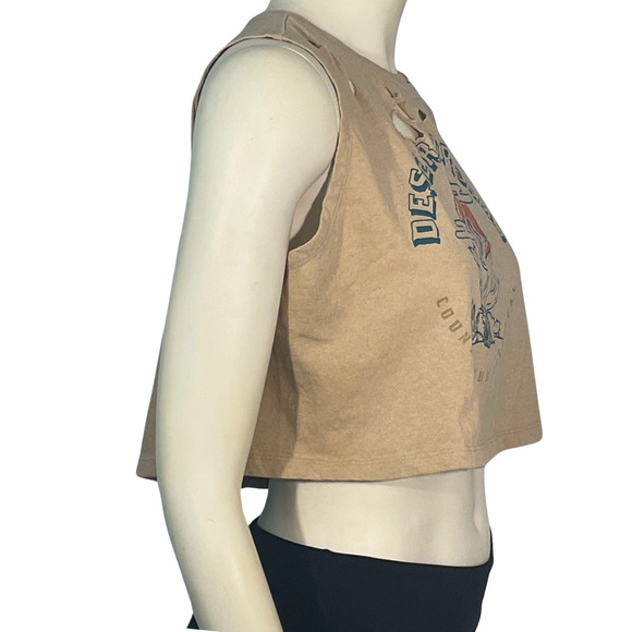 3/$20 Recycled Threads Junior's Sz L Distressed Cropped Tee Desert Dreams County - Picture 2 of 9
